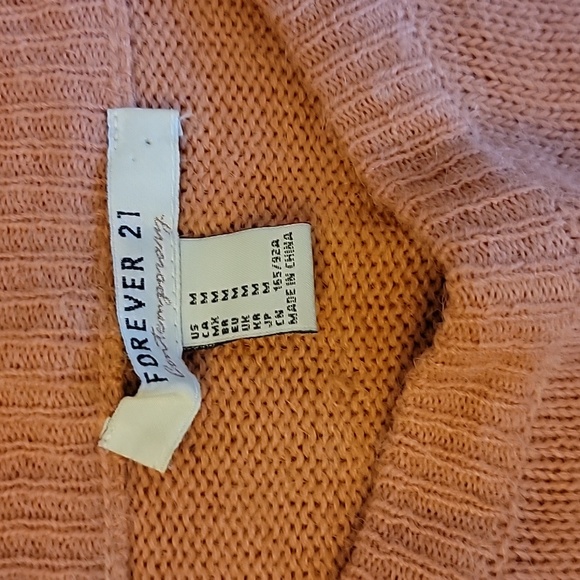 Forever 21 Peach Cropped Sweater Ruffle Sleeves - Picture 4 of 5